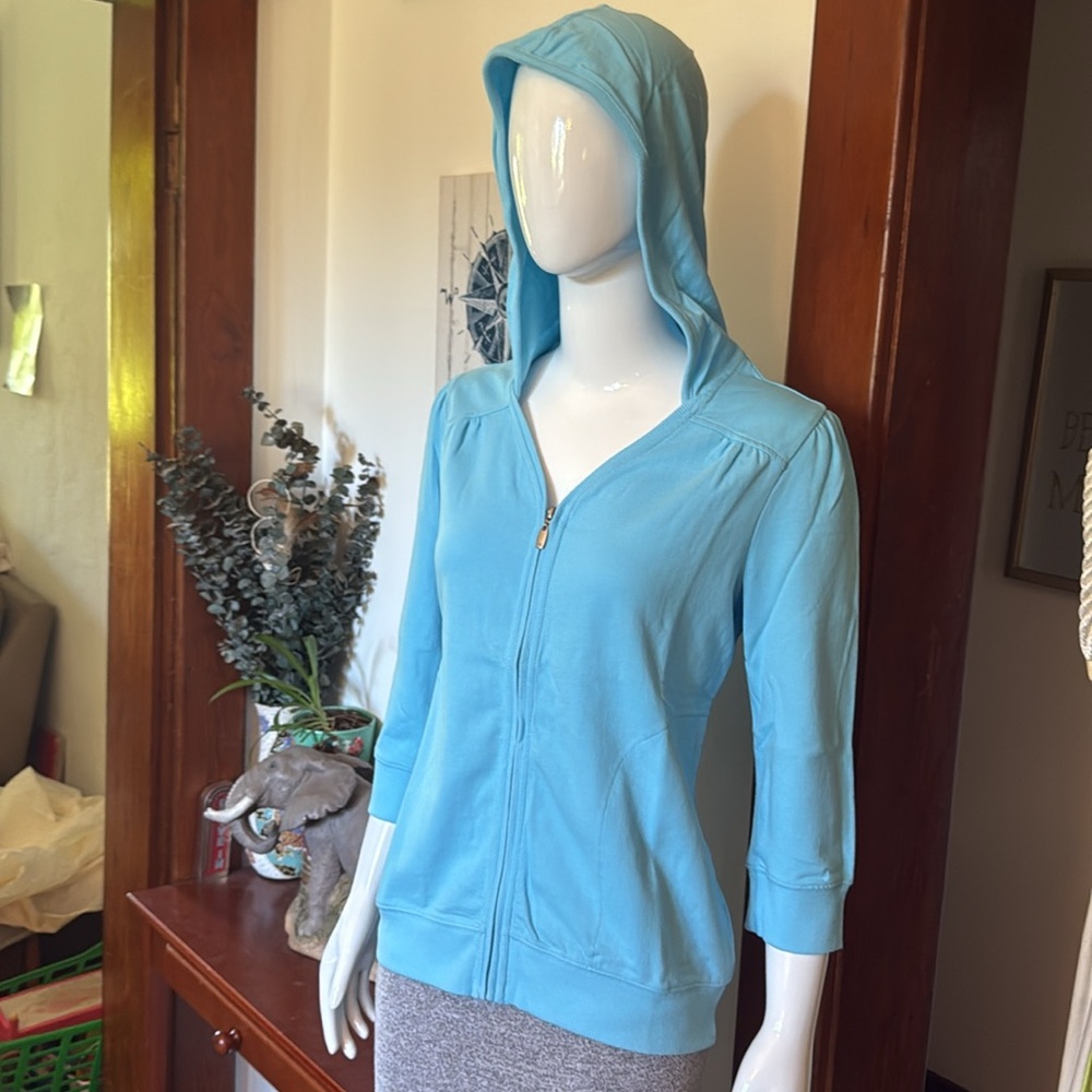 NWT northern reflections size small cotton Light Blue Zip-Up Hoodie